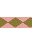roze behangrand met olijfgroene wybertjes van Bibelotte in framboos en olijf