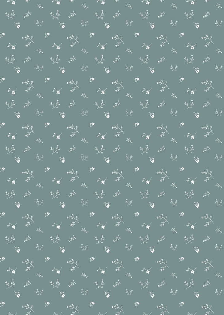 Wallpaper Bibelotte - Sea of ​​flowers small denim blue