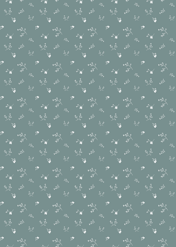 Wallpaper Bibelotte - Sea of ​​flowers small denim blue