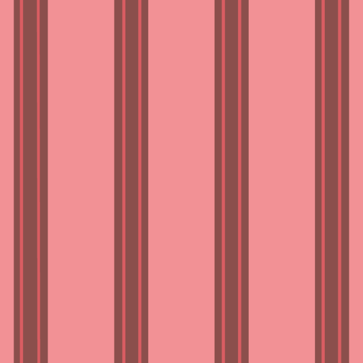 roze gestreept behang met kersenrode streep van Bibelotte in de kleur kers