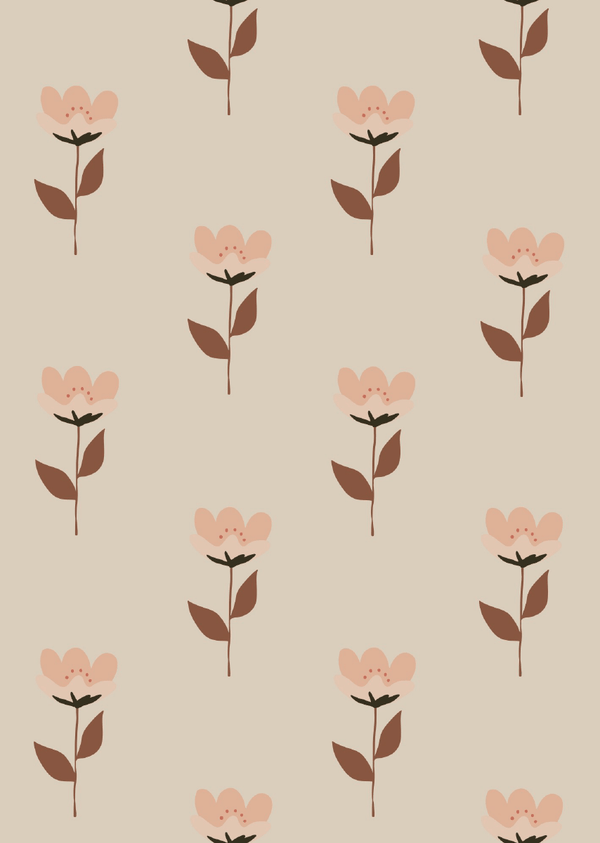 Wallpaper Bibelotte - Retro Flower Pink