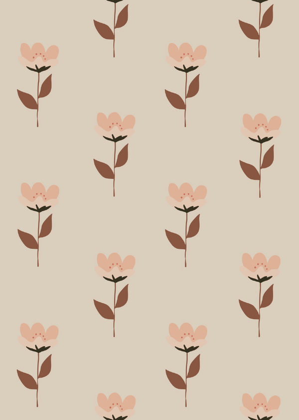 Behang Bibelotte - Retro bloem Roze