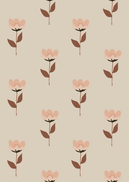 Wallpaper sample Bibelotte - Retro flower Pink