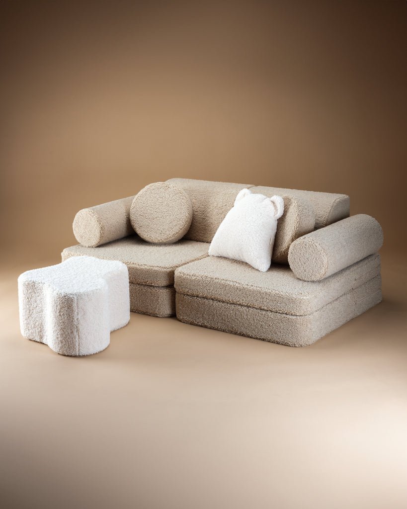 Wigiwama - Biscuit Sofa aus Teddystoff