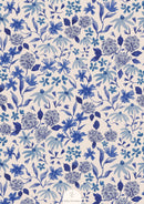 Blue Flower Wallpaper, wallpapers for kids, nursery, children's wallpaper flowers, decoration, peel & stick