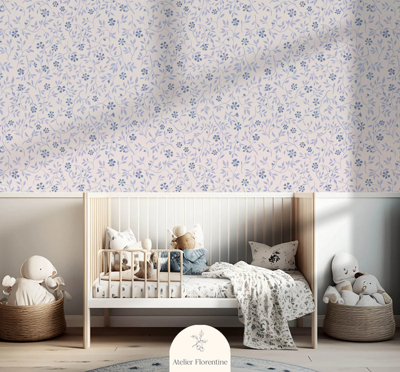 Wallpaper Atelier Florentine - Flowerpower Blue