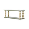 wandplank mosgroen beige gedraaide poten