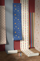 Colorful galaxy wallpaper for children’s rooms with bright stars and moons – timeless nursery wallpaper for kids.