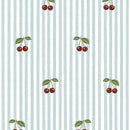 Dekornik behang – Blauwe strepen Little cherries
