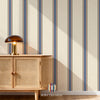Wallpaper College Stripe -Blue, Red and Cream