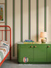 Tapete College Stripe - Grün, Rot und Blau