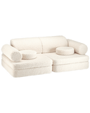 Wigiwama Settee - Modular Speelbank - Teddy Creme White