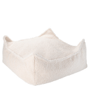 Wigiwama - carré pouf - crème en peluche blanche
