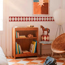 behangrand ruiten rood kinderkamer Dekornik Border Diamonds with Stars Red