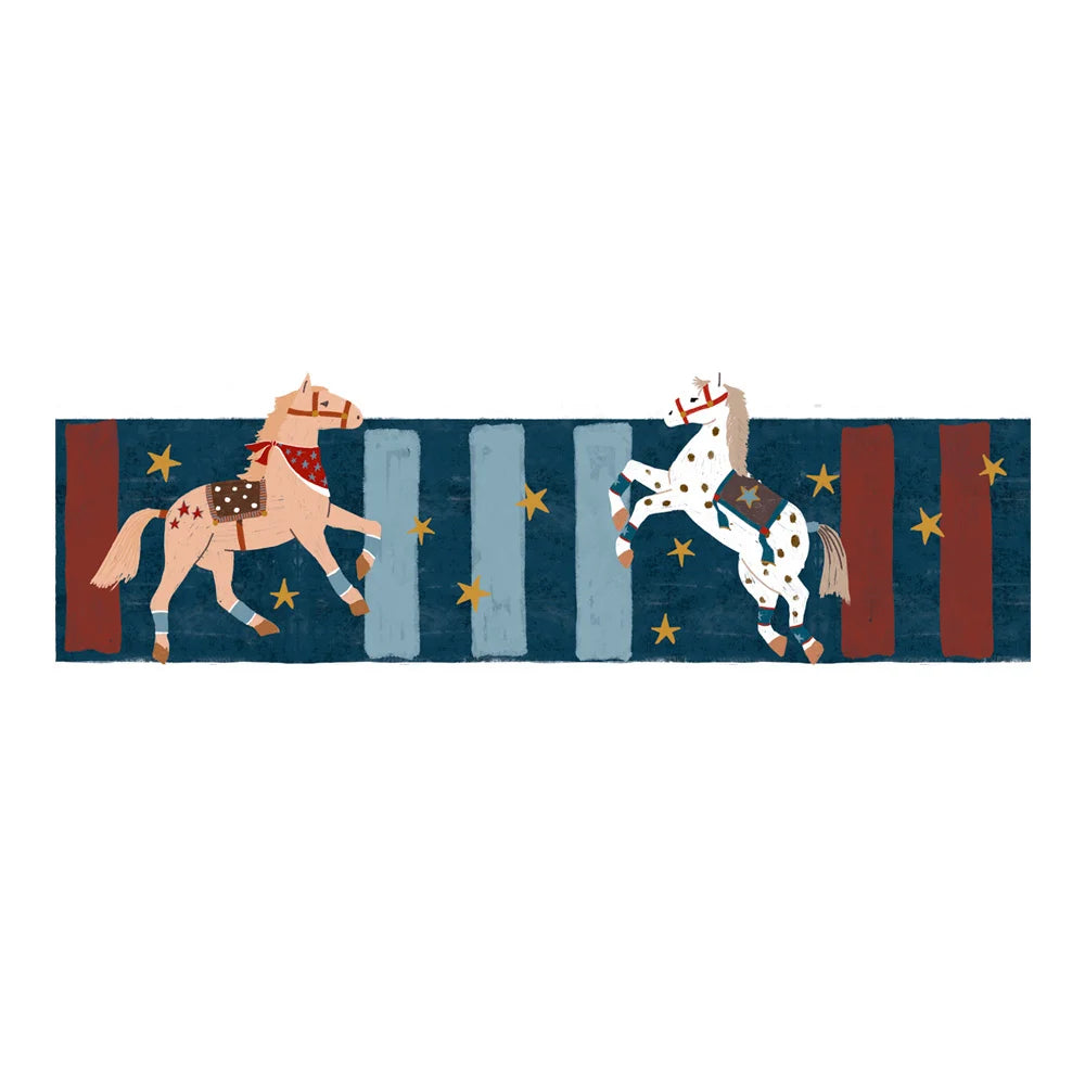 behangrand paarden sterren kinderkamer Dekornik Border Horses and Stars