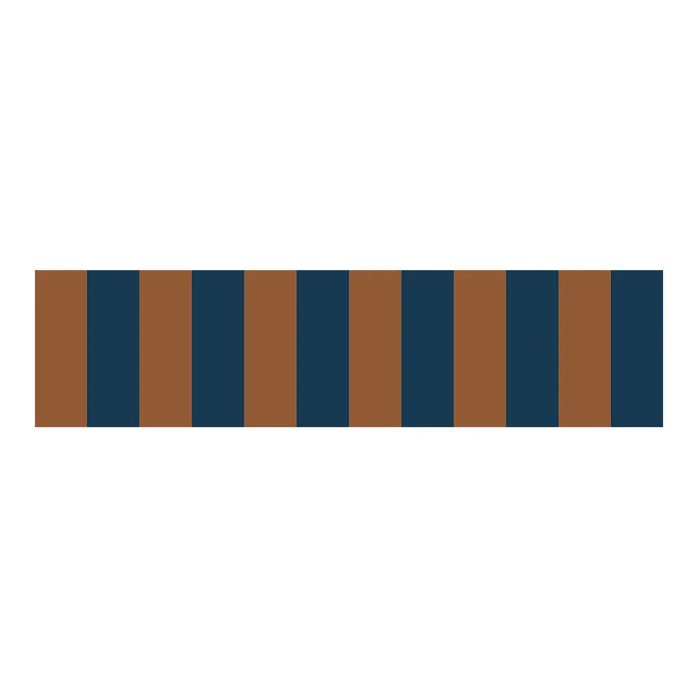 behangrand strepen navy bruin kinderkamer Dekornik Border Nostalgia Navy Blue Brown
