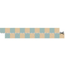 smalle behangrand blokjes beige blauw kinderkamer Dekornik Border Slim