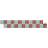 smalle behangrand blokjes terracotta blauw kinderkamer Dekornik Border Slim Brick Blue