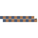 smalle behangrand blokjes navy bruin kinderkamer Dekornik Border Slim Navy Blue Brown