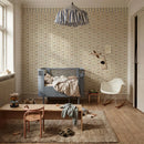 beige paarden behang kinderkamer Dekornik Delicate Horses with Stars in babykamer