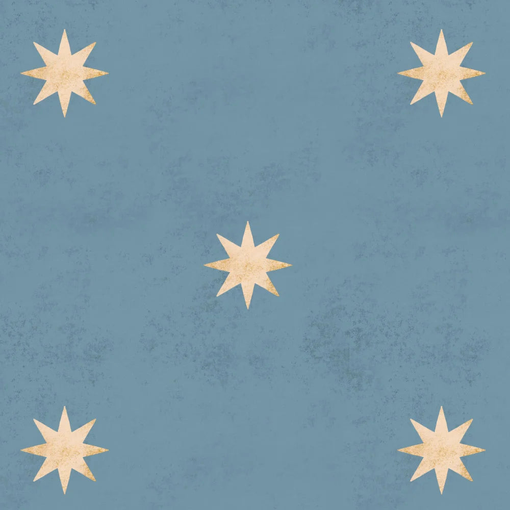 stoffig blauw sterren behang kinderkamer Dekornik Classy Stars Blue