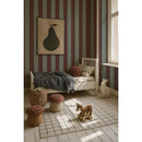 Behang Wide Stripes Classy Brown and Mint – gestreept behang kinderkamer