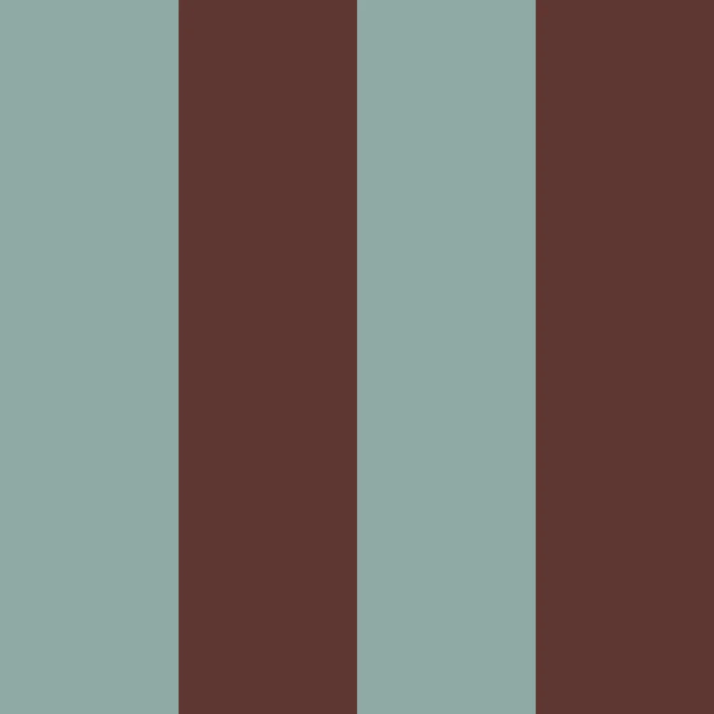 Behang Wide Stripes Classy Brown and Mint – gestreept behang kinderkamer