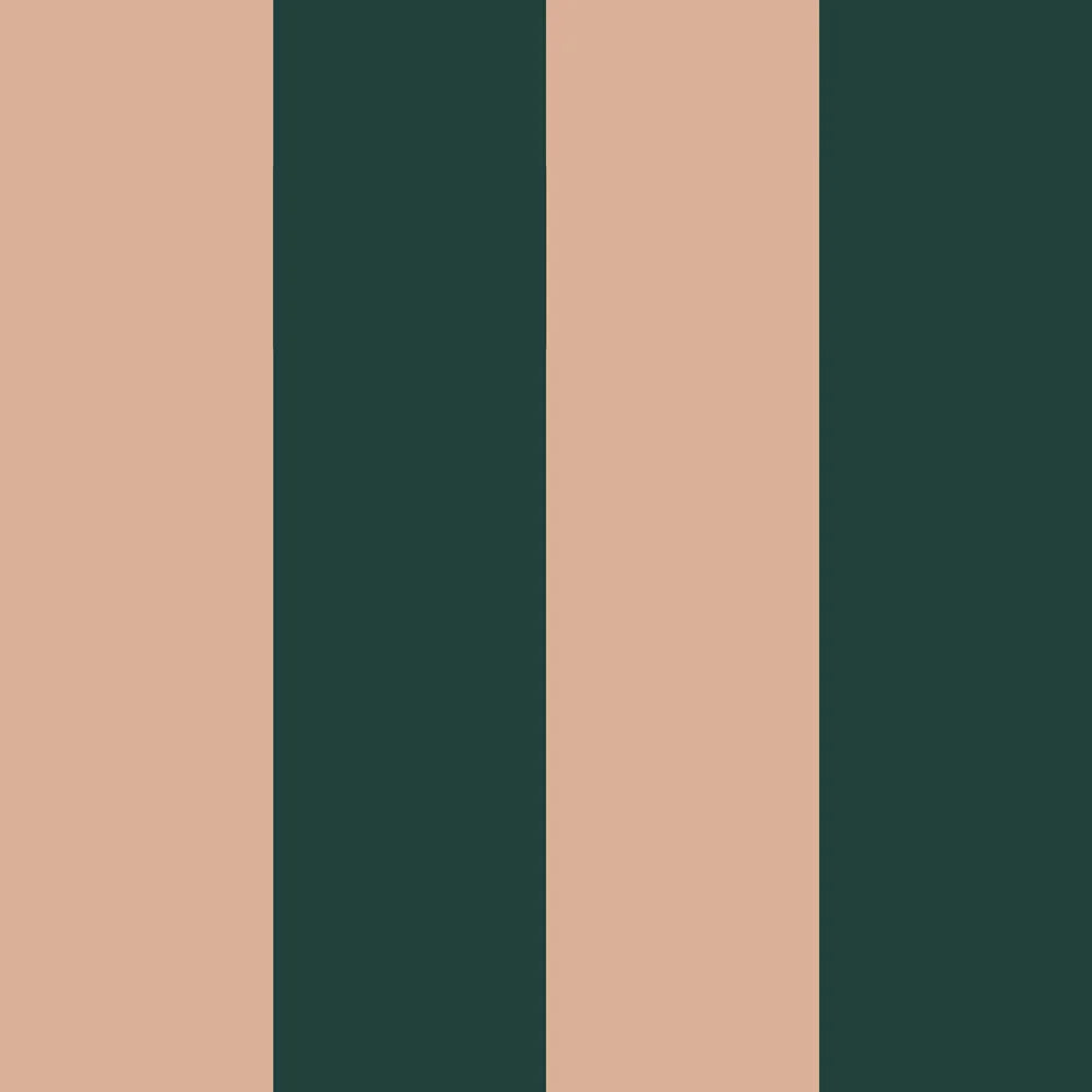 Behangstaal Dekornik - Wide stripes royal green and pink