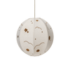 Ferm Living Skye lampenkap naturel met geborduurde wolken en vogels als hanglamp