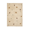 Ferm Living Skye Tufted Rug 80x120 – Wool Children's Room Rug | Stars & Moon Design Parchment