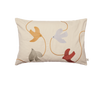 Ferm Living Swif Bird Embroidered Cushion – Children's Room Decorative Cushion | Organic Cotton Multi Color