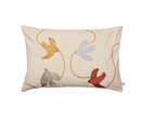 Ferm Living Swif Bird Embroidered Cushion – Children's Room Decorative Cushion | Organic Cotton Multi Color