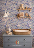 flower wallpaper for kids and nursery. Children's wallpapers with blue flowers