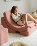 Wigiwama - Guave Pink Teddy - Moon chair