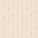 Original heart wallpaper in soft colors – cozy nursery wallpaper for girls.