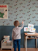 Blauw katten behang kinderkamer Kittens Sky Coordonné