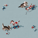 Blauw katten behang kinderkamer Kittens Sky Coordonné