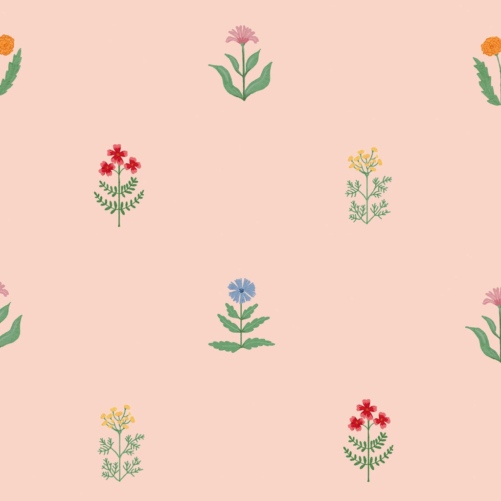 Children's wallpaper flowers, flower wallpapers nursery, kids decoration, peel and stick 