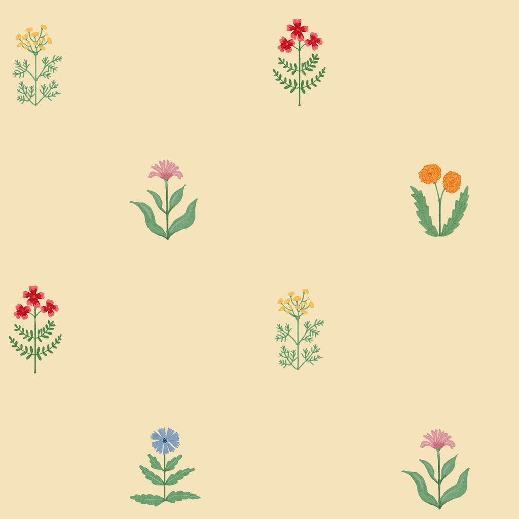 Children's wallpaper flowers, flower wallpapers nursery, kids decoration, peel and stick 