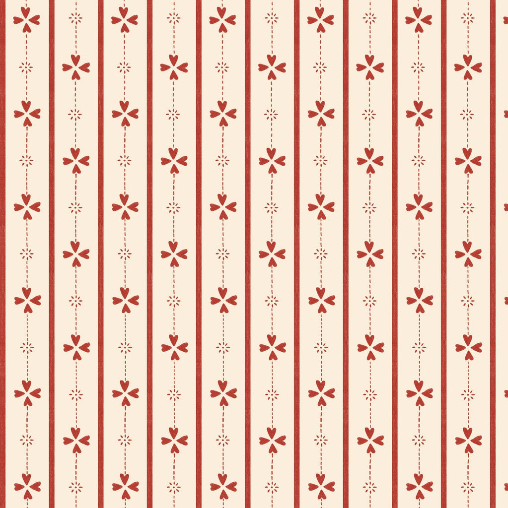 Original Scandinavian Cottage Stripe wallpaper – cozy striped wallpaper for boys and girls.