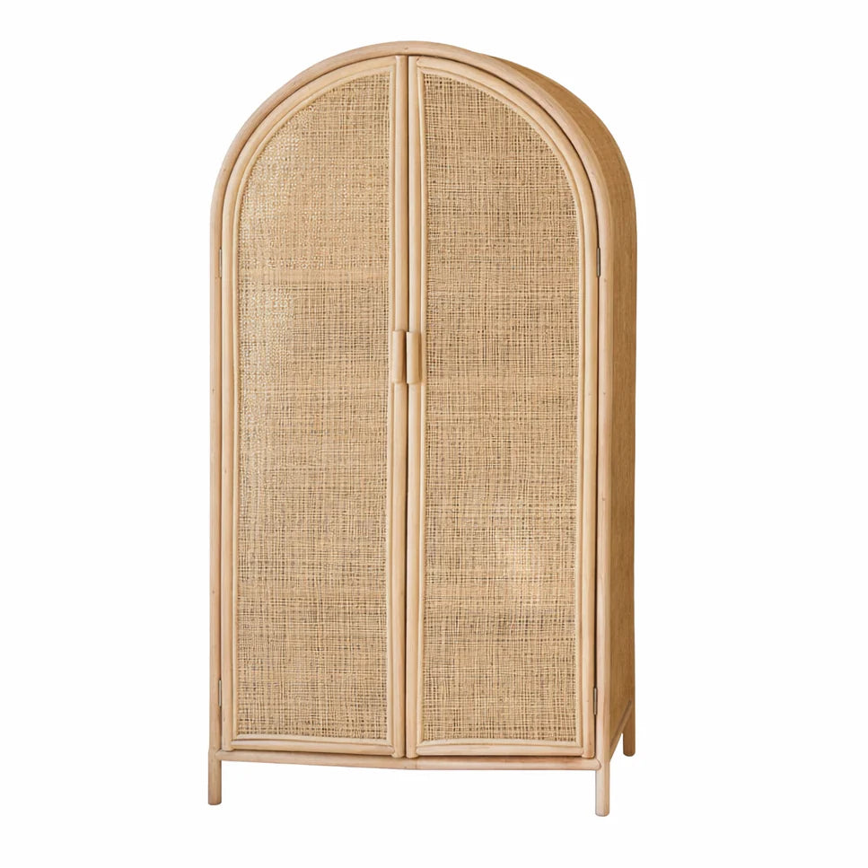 Leo & Moon Rattan webbing cupboard round - Round Cupboard Children's Room Handmade
