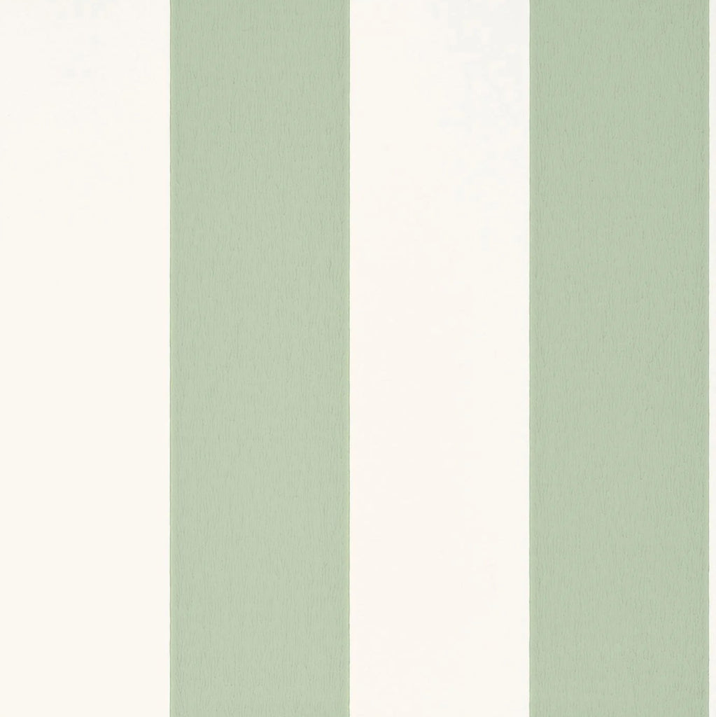 Little Greene - Broad Stripe - Pea green | Tijdloos Gestreept Behang met Karakter