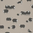 Little Greene Nip & Lassie Kids Wallpaper – Slaked Lime Dark | Animal Wallpaper with Dogs & Sheep