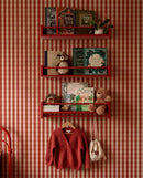 Lunch Cherry - ruitjes behang in wijnrood | Coordonné
