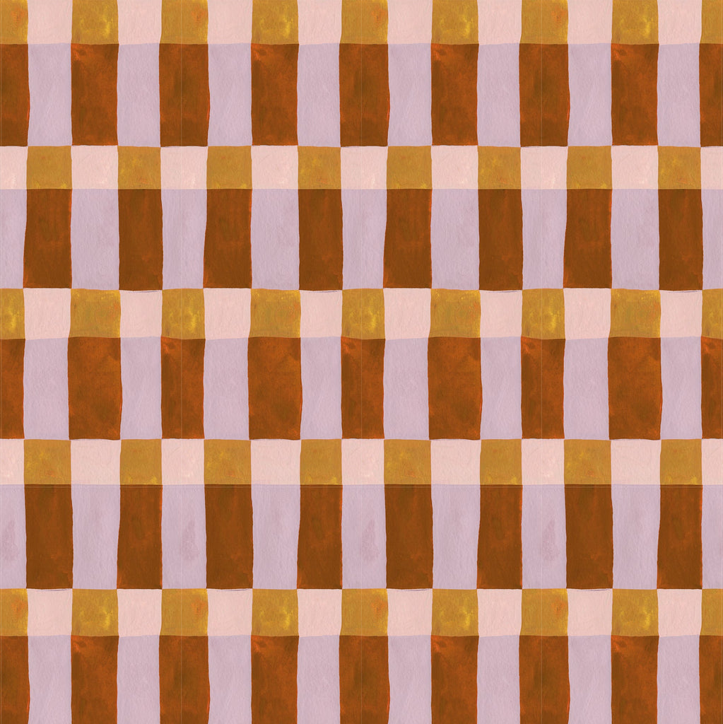 Wallpaper sample Meet me at the Wall - Playful blocks Warm - Aniek Bartels