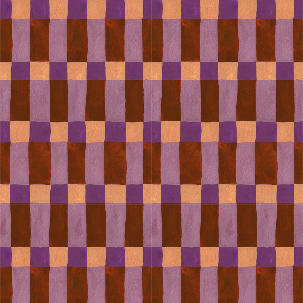 Wallpaper Sample Meet me at the Wall - Playful blocks Amethyst - Aniek Bartels
