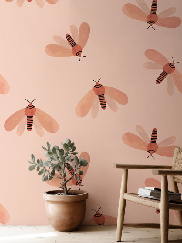  Wallpaper Play at Slaep - Moth Natural - Aniek Bartels 