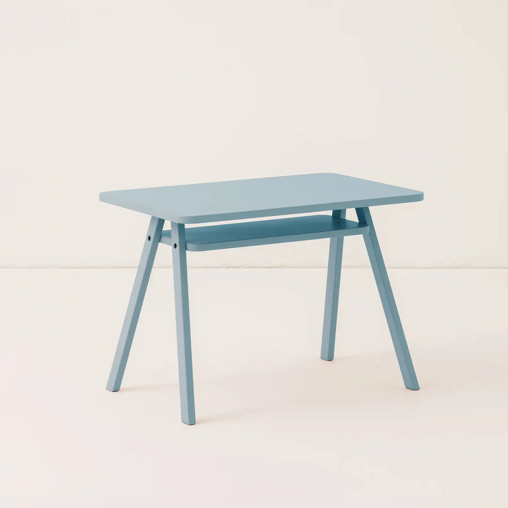 Growing Green kinderbureau Baltic Blue van Nobodinoz met houten frame en opbergplank