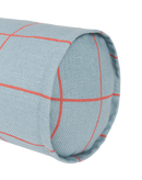 Nobodinoz - Collezione Vibes - Cuscino cilindro - Griglia blu rossa