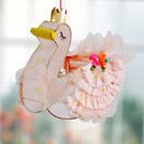roze zwanenlamp kinderkamer babykamer met gouden kroontje – NoÏ Swan Mini Pink